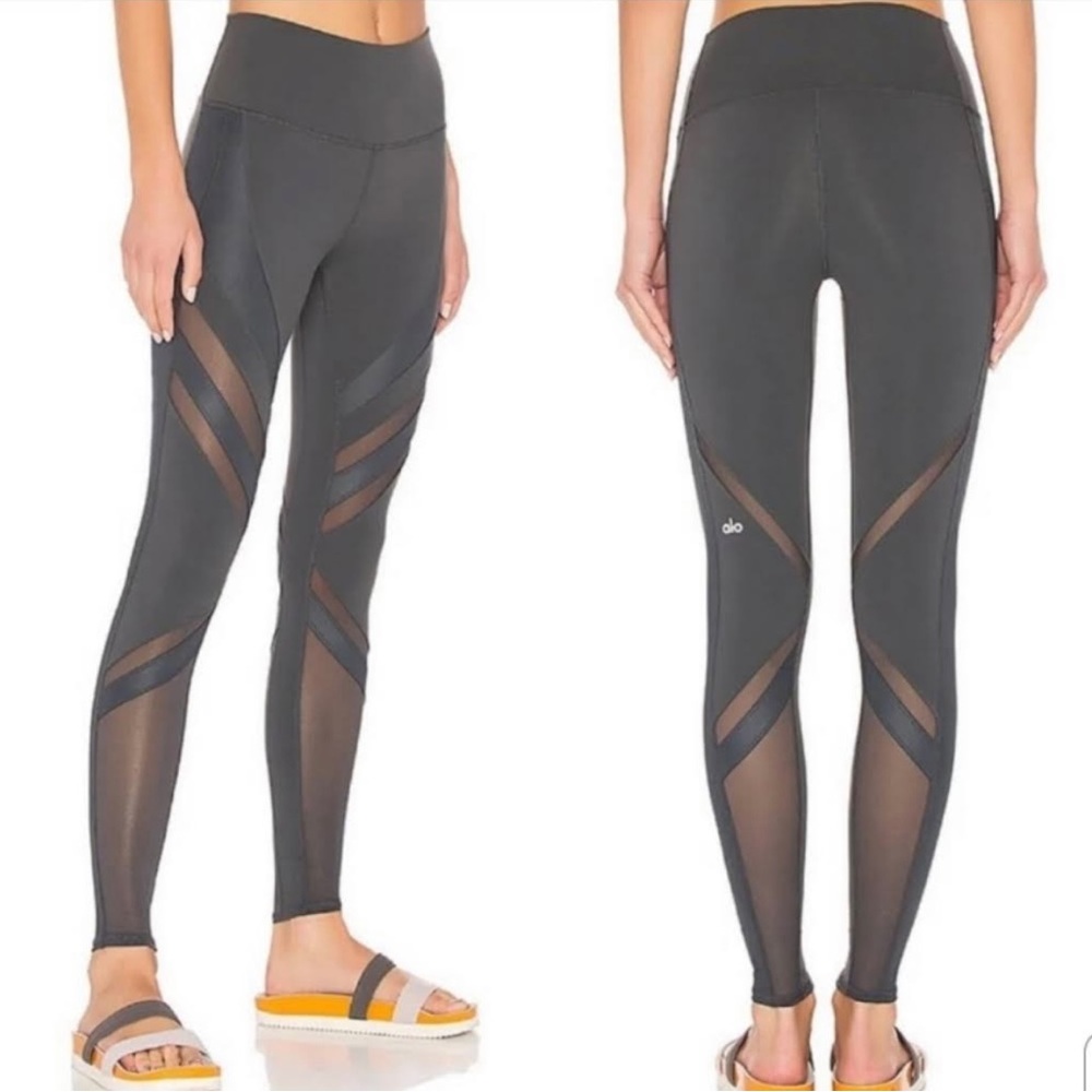 Alo mesh gray leggings size small